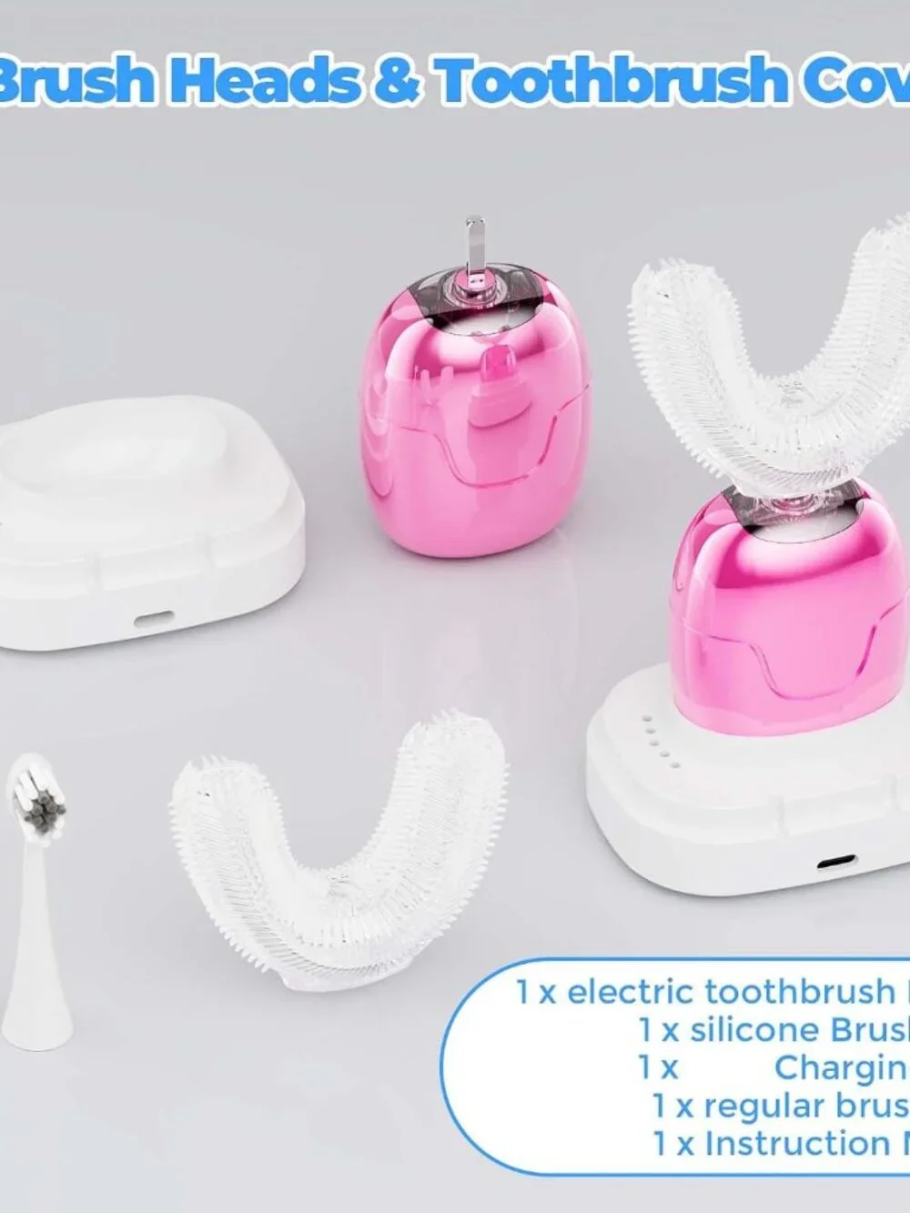 Electric Toothbrush Adults U Shaped Automatic toothbrushes, 360° Whole Mouth - D